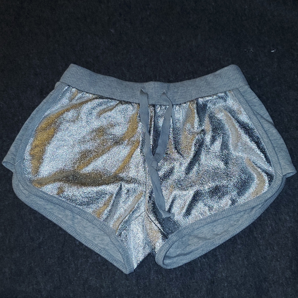 American Eagle Silver Disco shorts